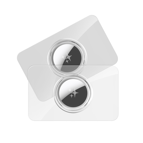 Комплект чехлов (2 шт.) в форме карточки для AirTag, серия PC Card-Shaped Case (прозрачный и серый)