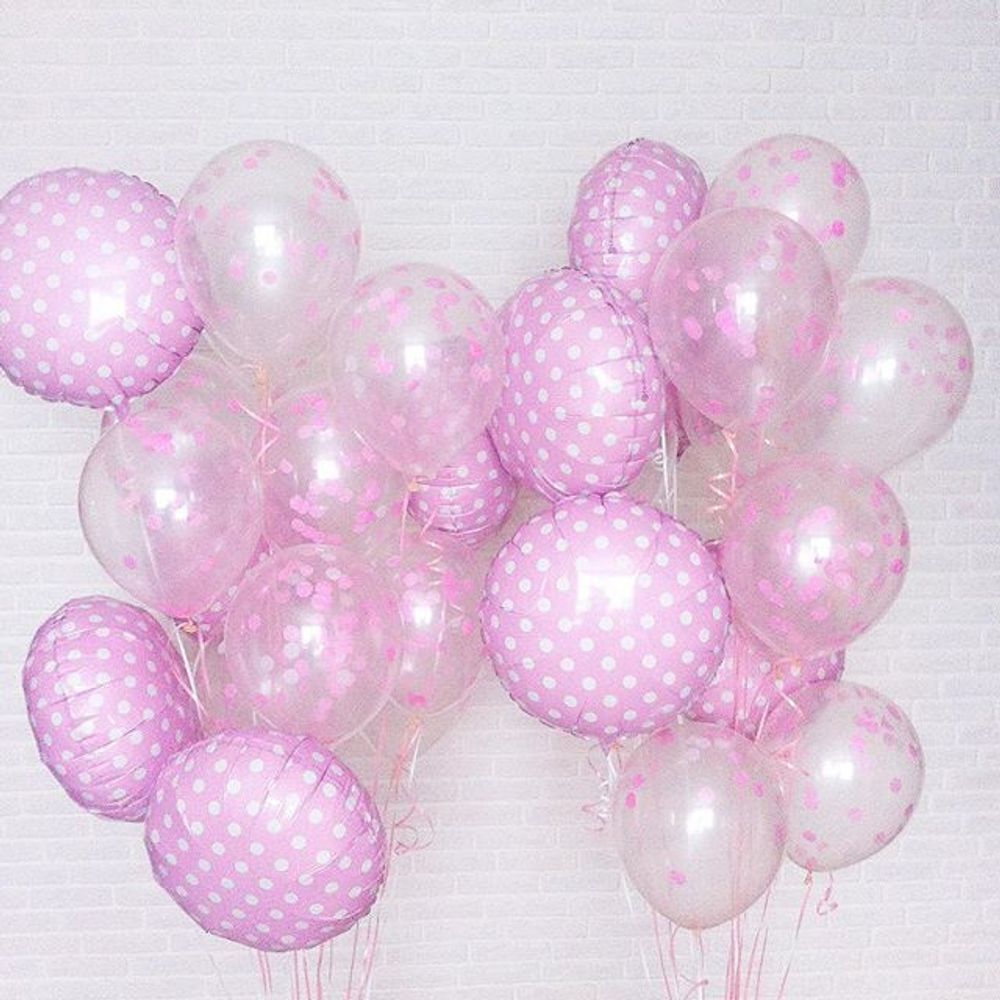 Шар (18"/46 см) Круг, Точки, Розовый