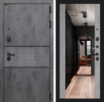 Дверь Входная Лабиринт INFINITY С зеркалом Максимум Бетон светлый