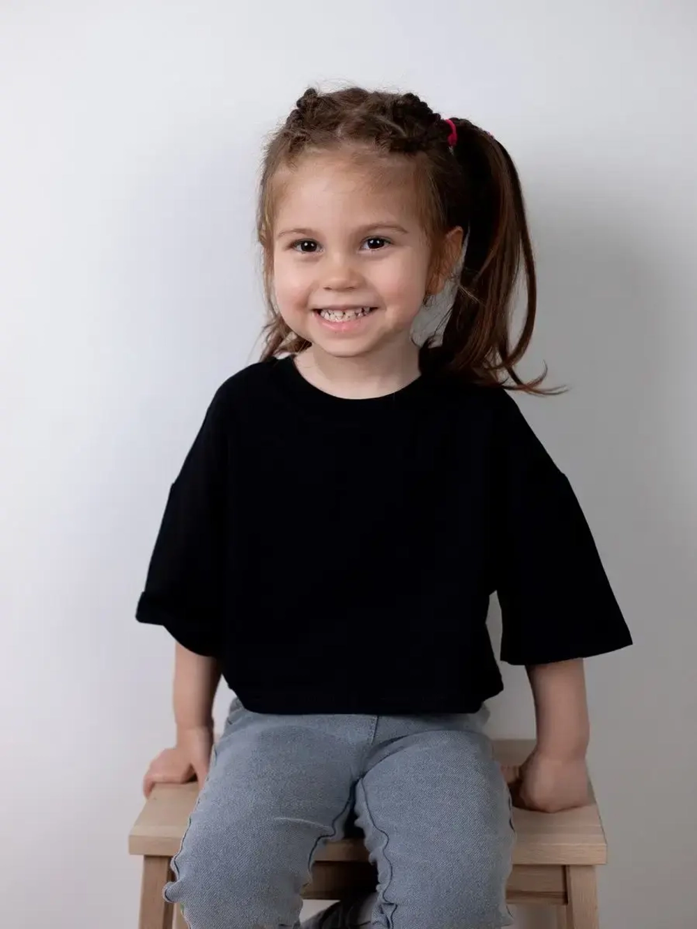 Футболка детская укороченная базовая