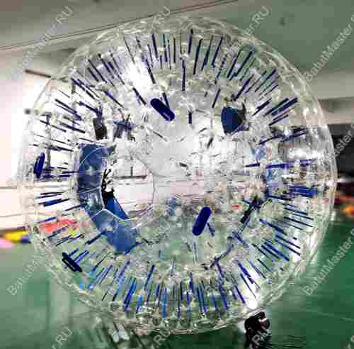 Светящийся зорб "Вселенная" ТПУ, диаметр 3 м, синие стропы