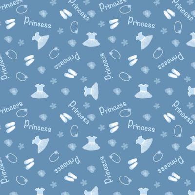 Балетки, платье и надпись Princess в голубом цвете