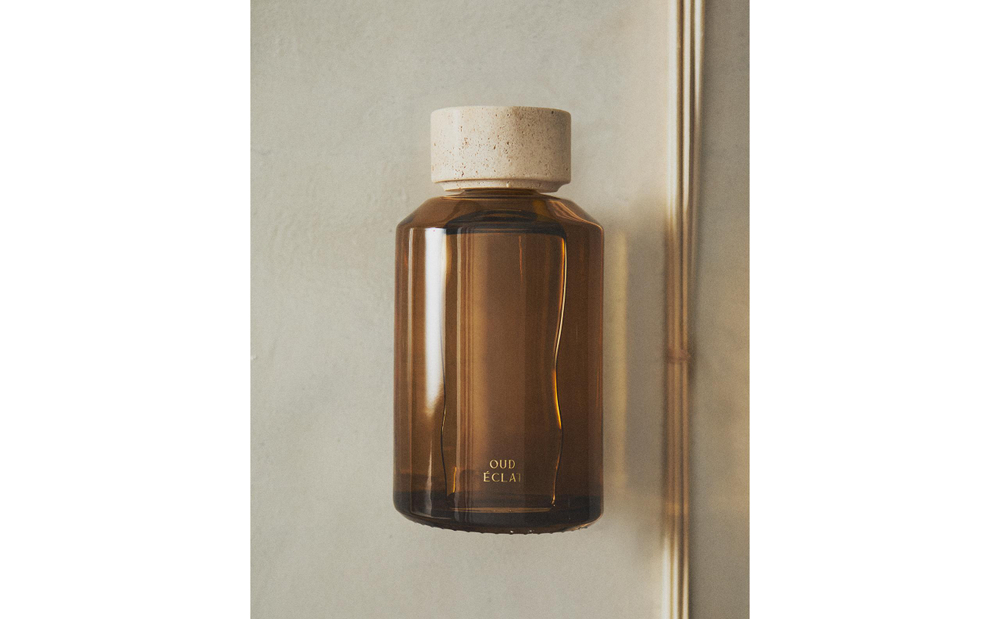 Zara Home Аромадиффузор Oud clat 670 мл, тростниковые палочки микадо, аромат восточный древесный, Коричневый