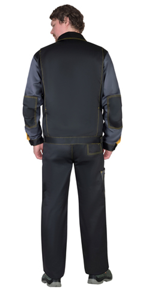 Костюм СИРИУС-ФАВОРИТ куртка, брюки, черный с темно-серым