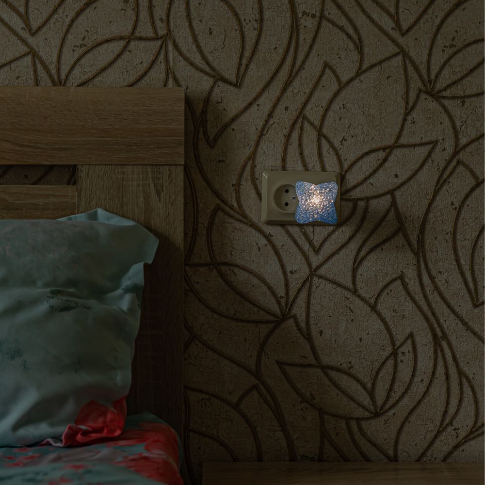 DTL-309-Звездочка-BLUE-1LED-0.1W Светильник-ночник. Выключатель на корпусе. Блистер