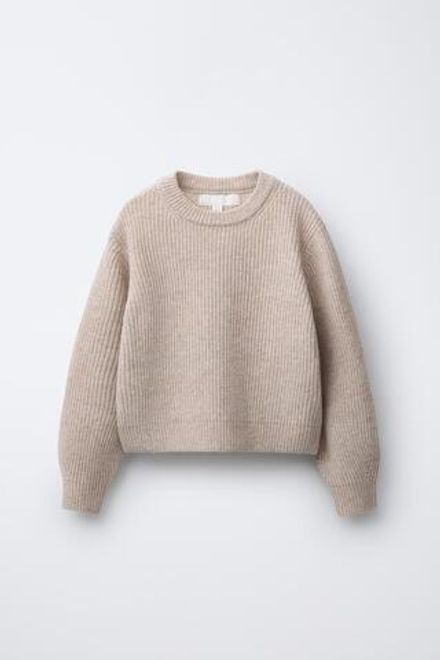 ZARA СВИТЕР В РУБЧИК, РЫЖЕВАТО-КОРИЧНЕВЫЙ