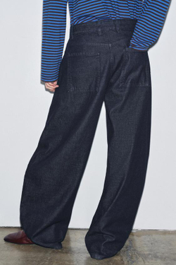 ZARA ДЖИНСЫ BALLOON СО СРЕДНЕЙ ПОСАДКОЙ — ZW COLLECTION, СИНИЙ