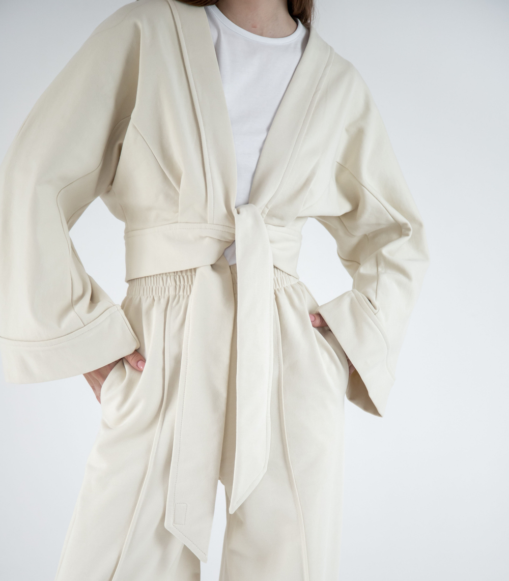 Кимоно укороченное бежевое, S/M, Adili