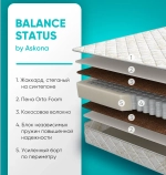 Матрас Askona Balance Status 90x200х19, среднежесткий/среднежесткий