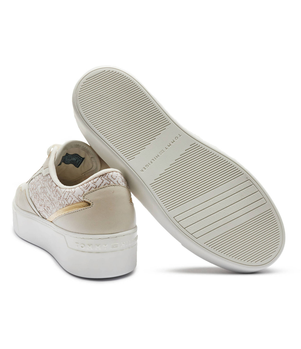 Кожаные кроссовки Tommy Hilfiger - бежевый(FW0FW08121)