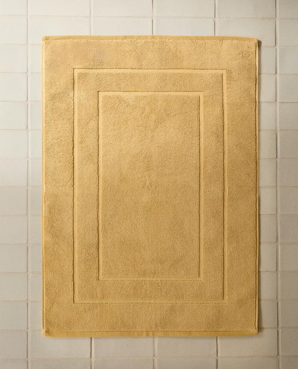 ZARA HOME ХЛОПКОВЫЙ НЕСКОЛЬЗЯЩИЙ КОВРИК ДЛЯ ВАННОЙ, ГОРЧИЧНО-ЖЕЛТЫЙ