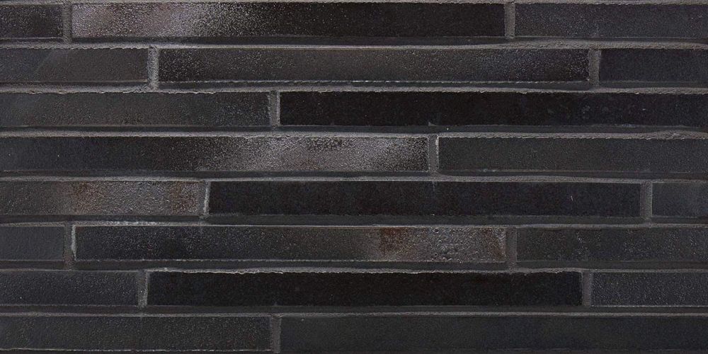 Stroeher - 456 schwarz-blau, Riegel 50, сверхдлинная, 490x40x14 - Клинкерная плитка для фасада и внутренней отделки
