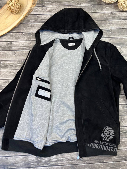 Замшевая куртка с капюшоном Brunello Cucinelli