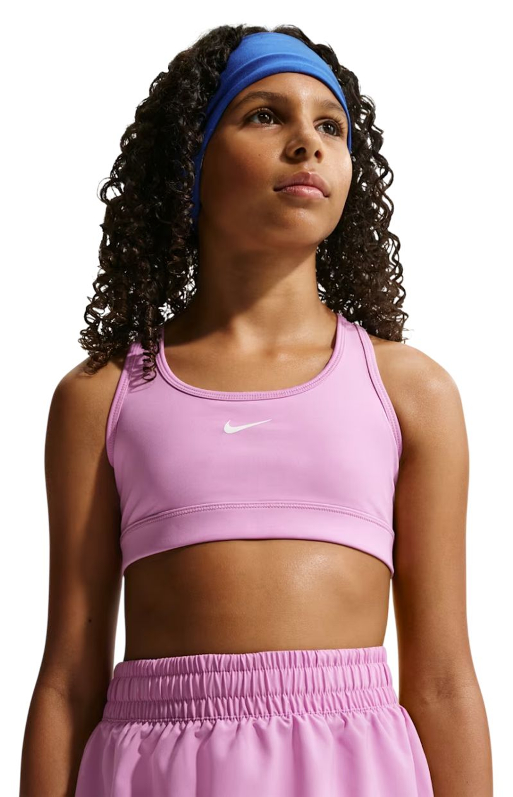 Теннисный бюстгальтер dziewczecy Nike Girls Swoosh Sports - light magenta/white
