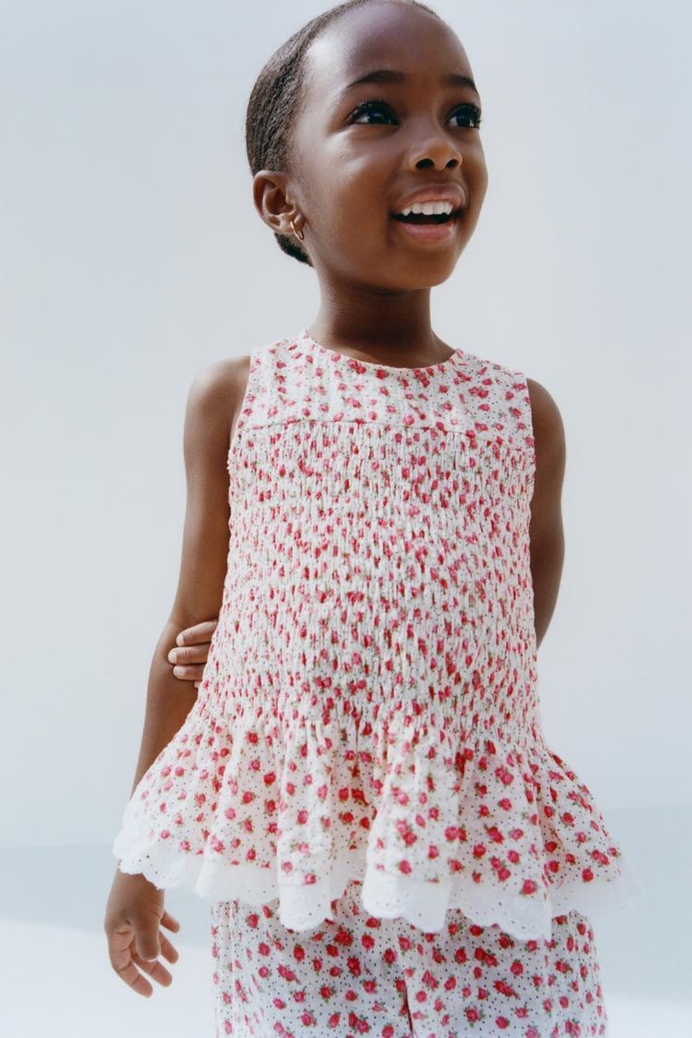 ZARA ТОП В ЦВЕТОЧЕК, КРАСНЫЙ