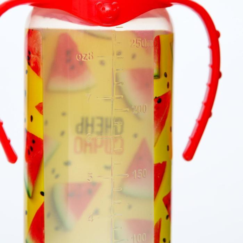 5399878 Бутылочка для кормления «Арбузы» 250 мл цилиндр, с ручками