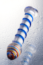 Фаллоимитатор стеклянный разноцветный 18 см