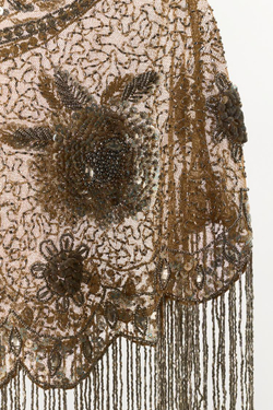 ZARA НАКИДКА С ВЫШИВКОЙ, БУСИНАМИ И БАХРОМОЙ, СЕРЕБРИСТЫЙ