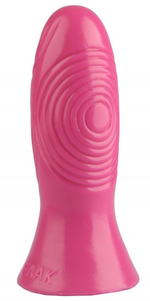 Розовая анальная втулка с рельефом - 17 см. (Цвет: розовый)