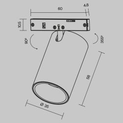 Трековый магнитный светодиодный светильник Maytoni Levity   TR187-1-5W3K-M-BW