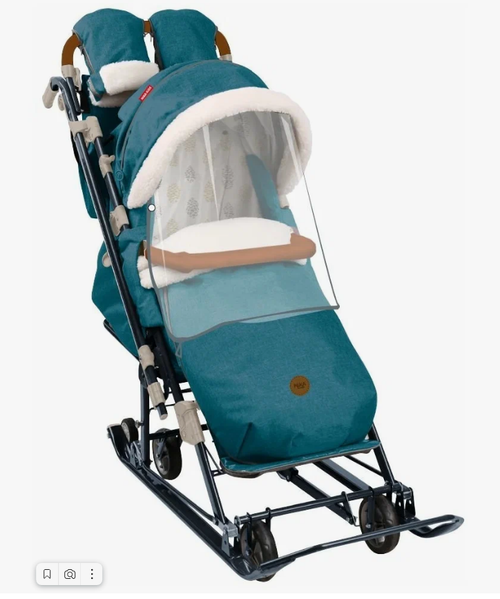 Санки-коляска Nika НД7-8К/3 синий меланж