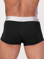 Мужские трусы-боксеры с серебристой резинкой (Размер: S) (Цвет: черный)
