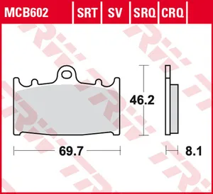 Колодки тормозные дисковые TRW MCB602SV