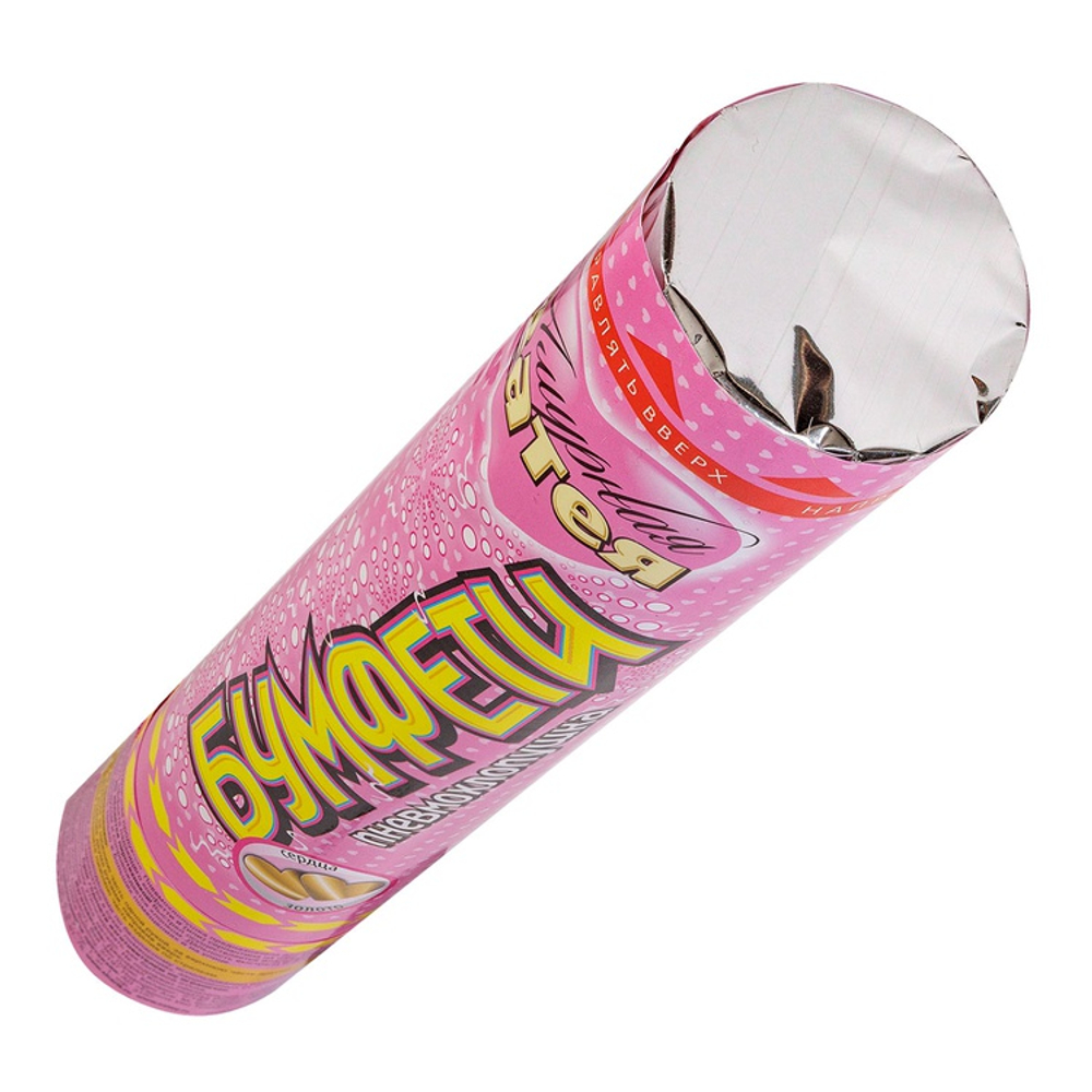 Хлопушка-конфетти «Сердца» золотого цвета, 30 см