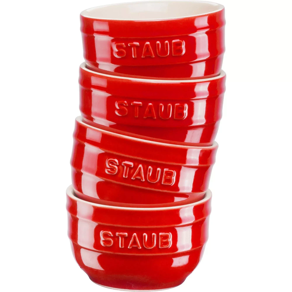 STAUB - Набор из 4 красных формочек 9см. / артикул   40508-154-0  / GTIN 3272340049910