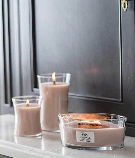 Ваниль и морская соль, ароматическая свеча, WoodWick