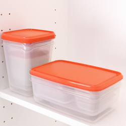 IKEA PRUTA  (ИКЕА ПРУТА)  -  Контейнер для продуктов, 17 штук, прозрачный/оранжевый