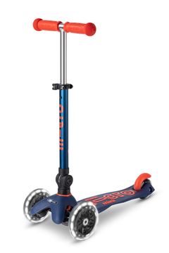 Самокат Mini Micro Deluxe складной LED темно-синий