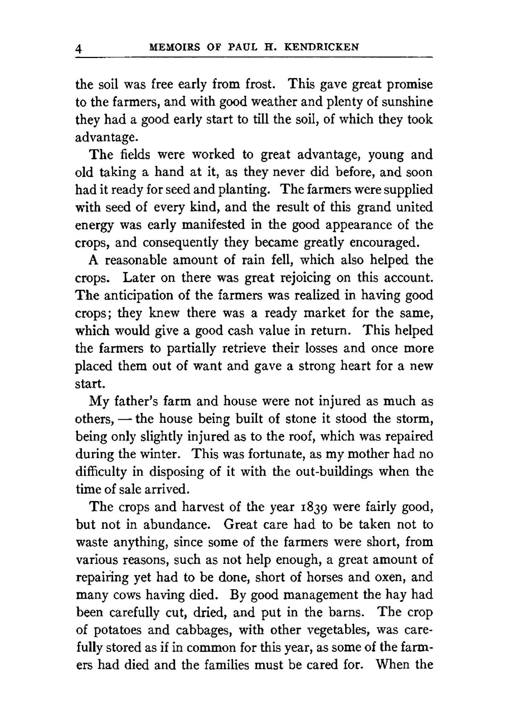 Memoirs of Paul Henry Kendricken | Kendricken Paul Henry