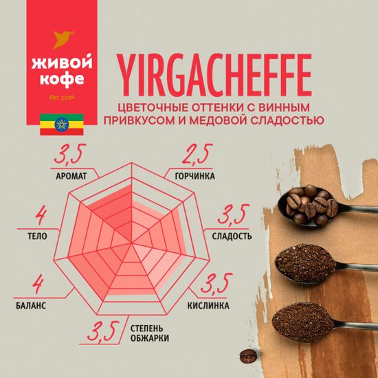 Живой Кофе Йергачеффе / Yirgacheffe 1000 г
