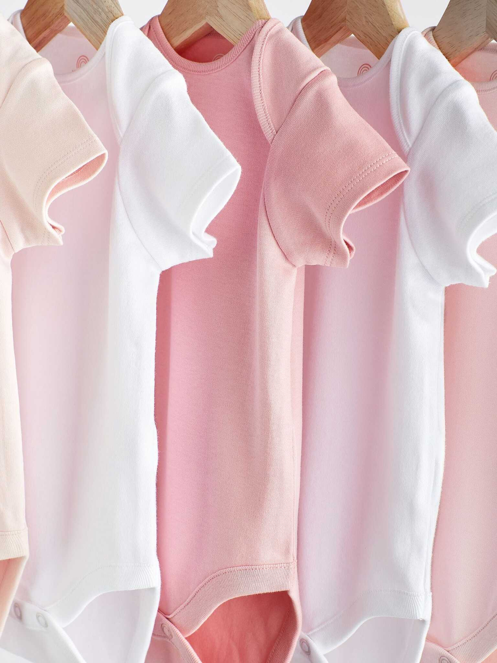 Боди с коротким рукавом для малышей Next 649-881, 5 шт., Белый, Розовый