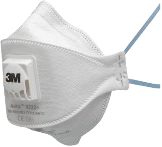 Полумаска фильтр. 3М Aura мод. 9322 + класс защиты FFP2 NR D. Складной 3-х панел Клап выд 1 шт/уп