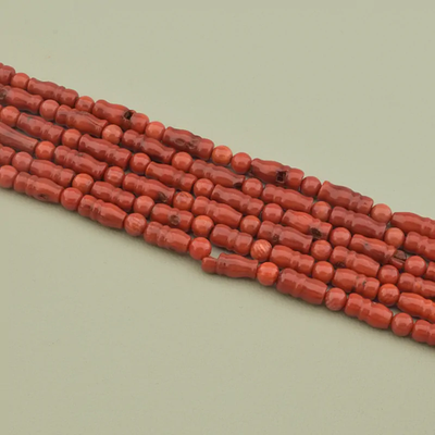 Нитка Коралл 44 см. 5 мм. (Без замка) - Красная