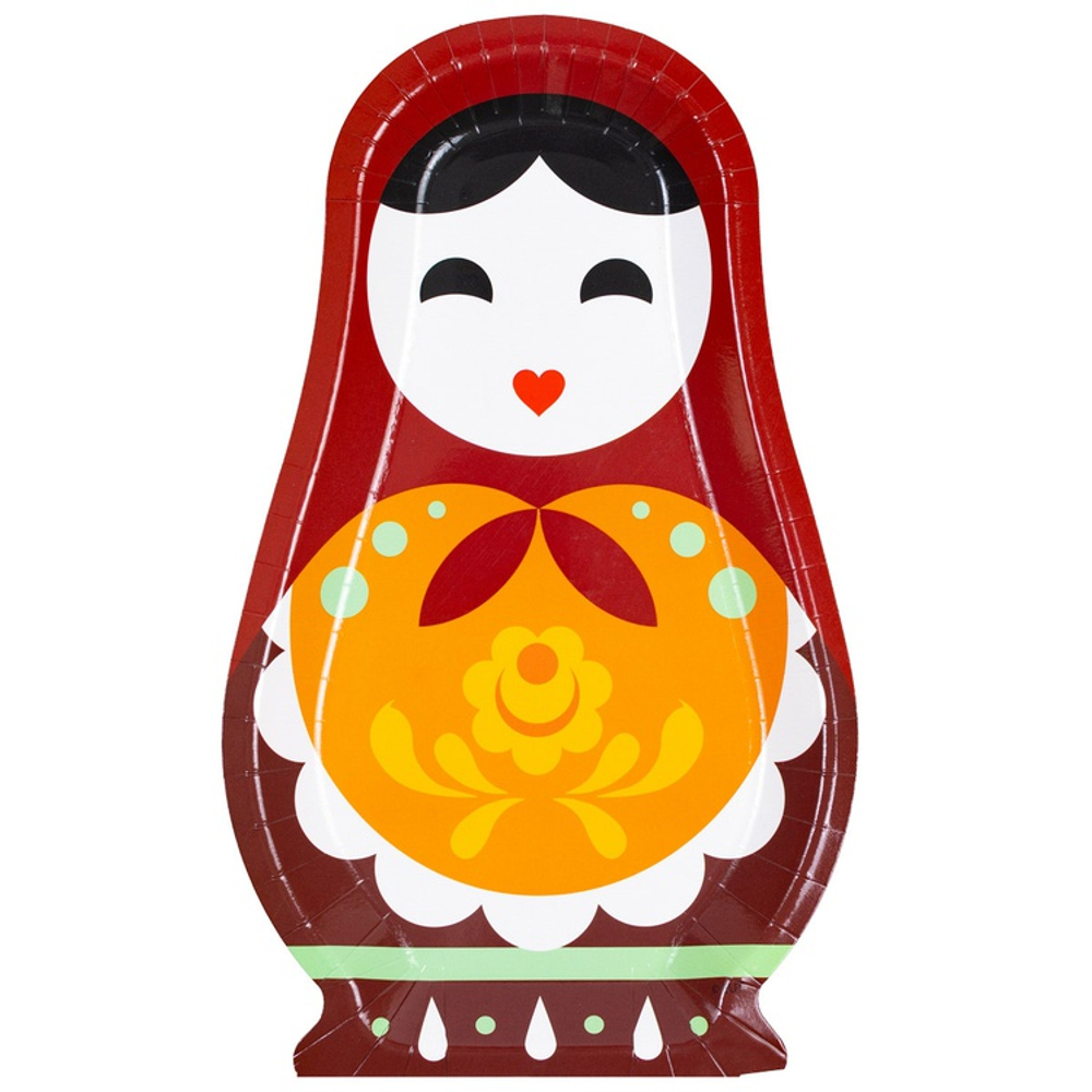 Тарелка фигурная Матрешка 23см 6шт