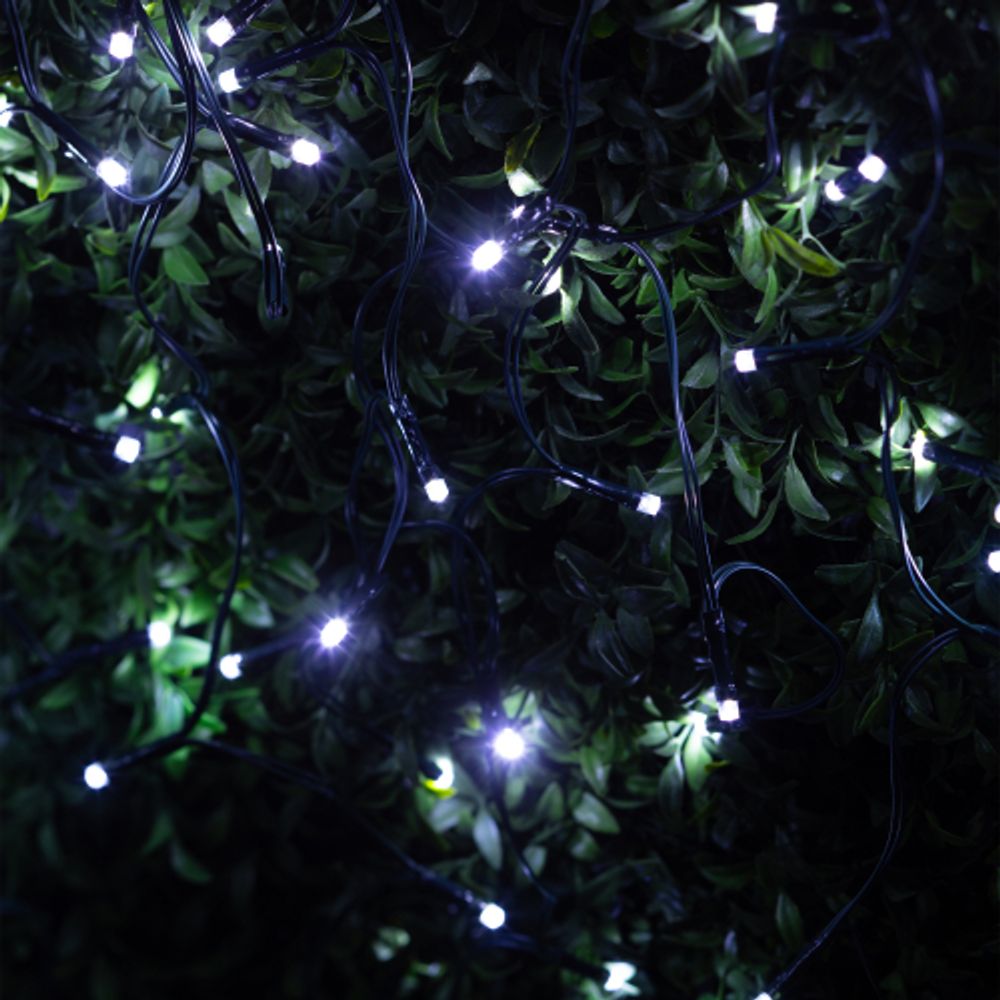 Садовая гирлянда ЭРА ERASF22-29 на солнечной батарее Бахрома холодный свет 2,4Х0,5м | Садовые декоративные светильники