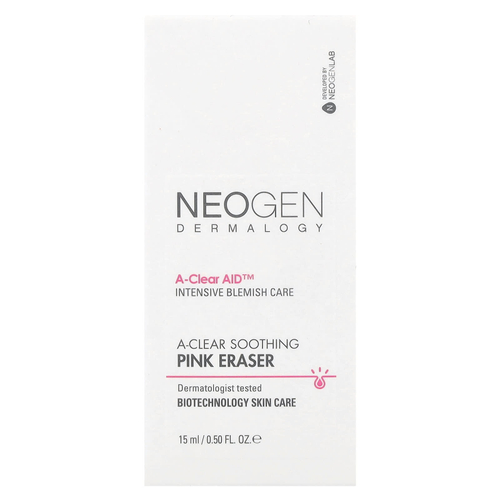 Neogen, A-Clear, успокаивающий розовый ластик, 15 мл (0,50 жидк. унции)