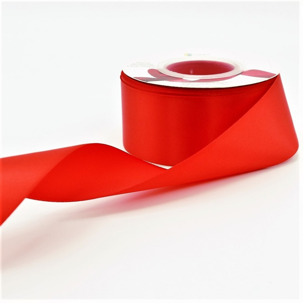 Лента Атласная 3,8см х 28м Полиэстер класс А (Красный)