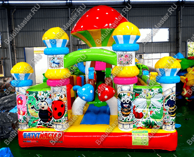 Коммерческий надувной батут "Грибная поляна" 9,1*5*5,5