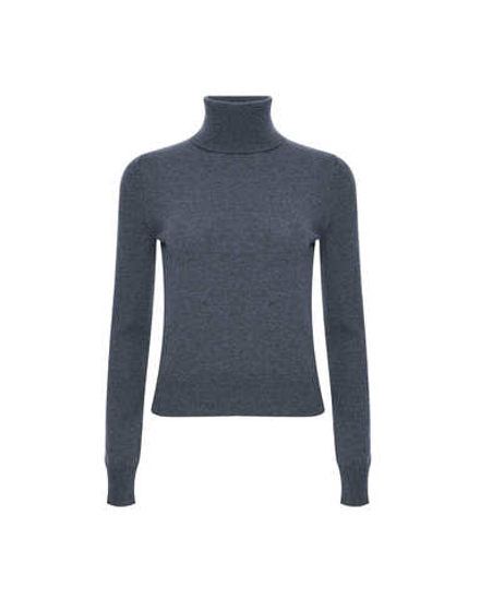 Водолазка из шерсти и кашемира темно-серый