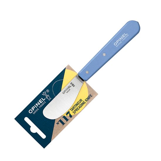 Нож для масла Opinel №117, деревянная рукоять, блистер, нержавеющая сталь, синий, 001937