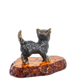 Народные промыслы AM-1050 Фигурка «Котик Мурзик» (латунь, янтарь)
