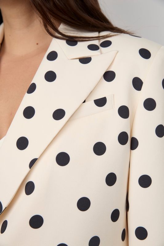 Жакет однобортный, принт горох