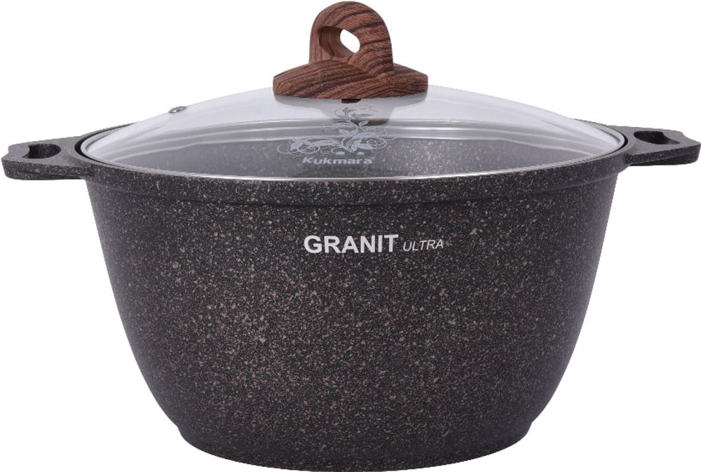 Кастрюля алюминиевая 4 л GRANIT ULTRA со стеклянной крышкой