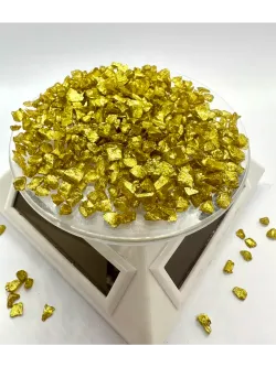 СТЕКЛЯННАЯ КРОШКА БЛЕСТЯЩАЯ ЗОЛОТИСТО-ЖЕЛТАЯ