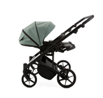 Детская универсальная коляска Adamex LEO DUO Deluxe (2в1) DUO-SA20 - Серо-зеленая экокожа