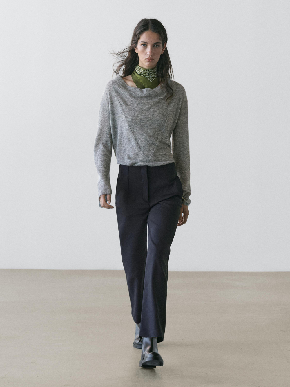 Massimo Dutti Брюки из технической хлопковой смеси, темно-синий